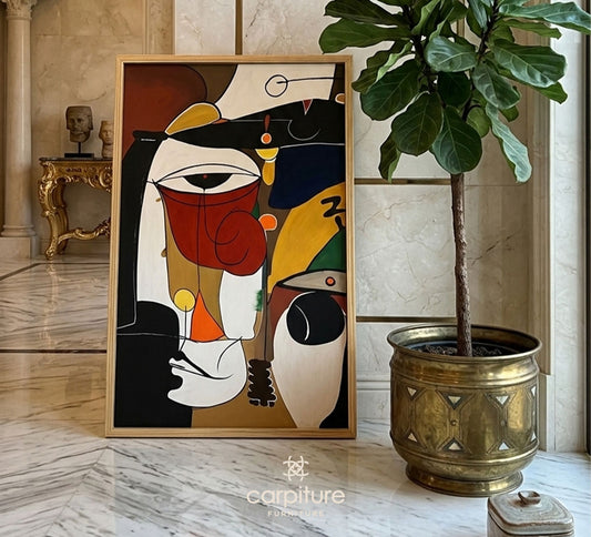 لوحة جدارية بتصميم سريالي تجريدي